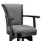 Armen Living Raleigh 30" Bar Height Swivel Gray Faux Leather and Black Wood Arm Bar Stool LCRABAARBLGR30 - alternate 7